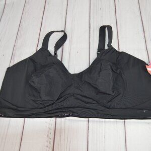 Yitty Smoothed Reality Plunge Bra Women’s Size 5X Black Sports Bra NWT